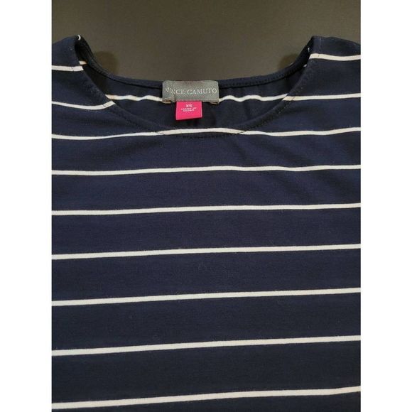Vince Camuto Women's Short Sleeves Striped Stretch Top Size XS - Picture 6 of 8
